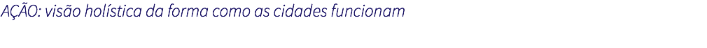 AÇÃO: visão holística da forma como as cidades funcionam 